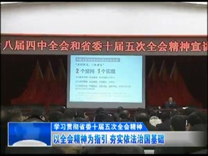 以全会精神为指引 夯实依法治国基础