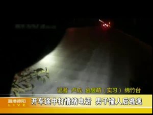 开车途中打情绪电话  男子撞人后逃逸         